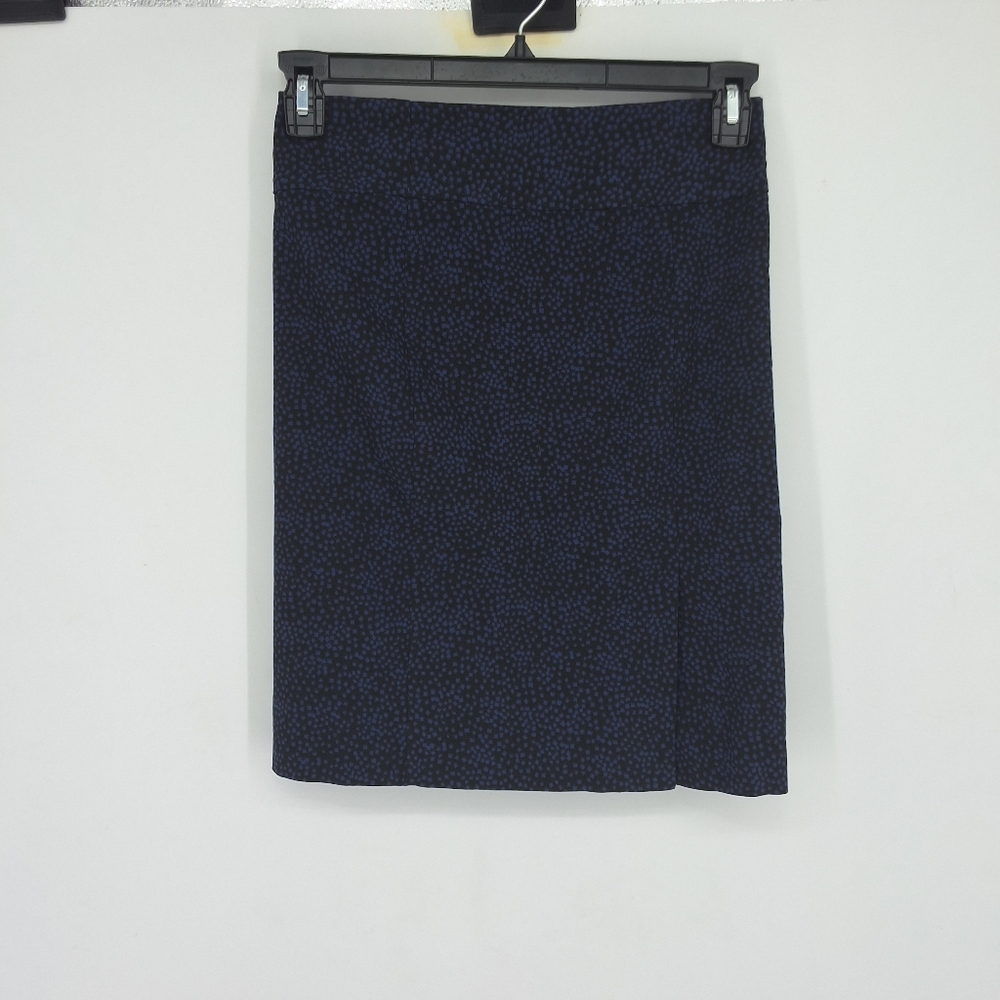 Margaret M Mecium Blue Pencil Stretch Skirt Knee-length Work Slit